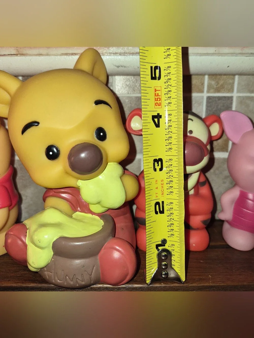 6 Vintage Disney Winnie-the-Pooh and friends vinyl/rubber figures